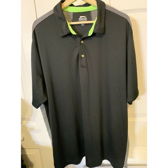Slazenger Golf Polo Men’s Sz 2XL Black Golf Shirt‎ - Picture 3 of 7